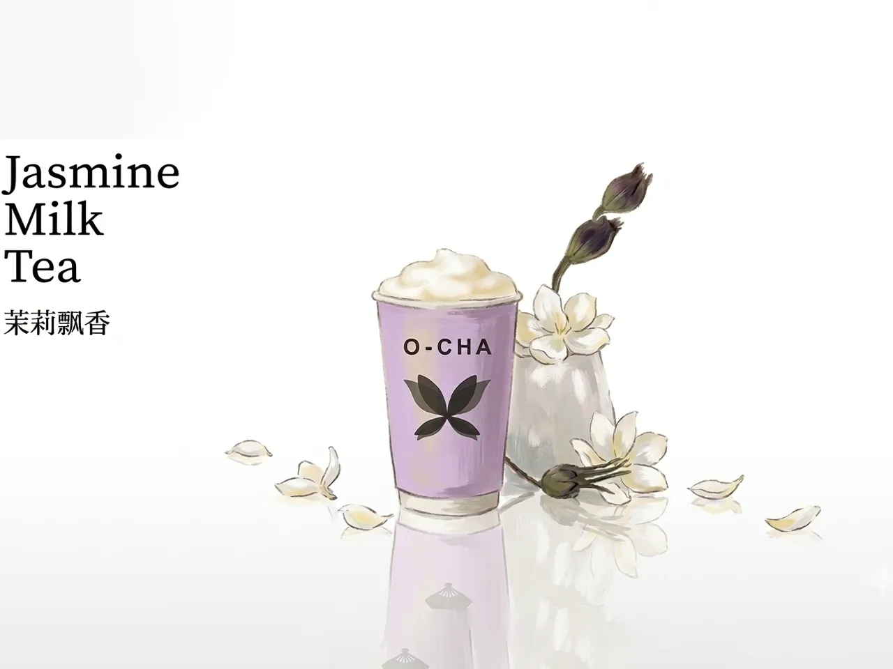 Jasmine Milk Tea at O-CHA, Boba Shop in Berwyn